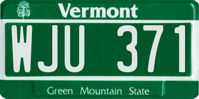 VT license plate WJU371