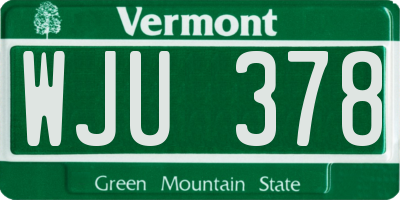 VT license plate WJU378