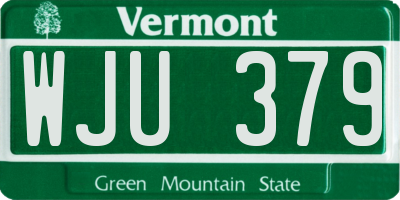 VT license plate WJU379