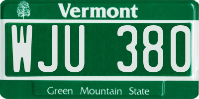 VT license plate WJU380