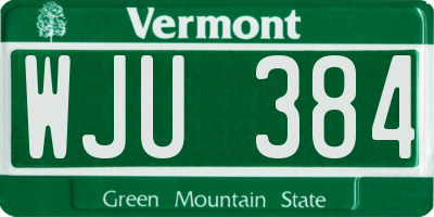 VT license plate WJU384