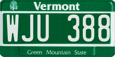 VT license plate WJU388
