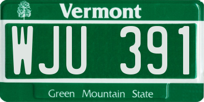 VT license plate WJU391