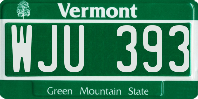 VT license plate WJU393
