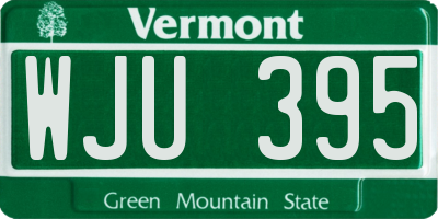 VT license plate WJU395