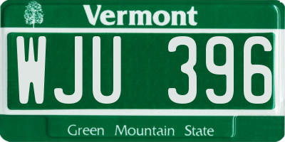 VT license plate WJU396