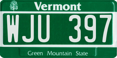 VT license plate WJU397