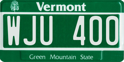 VT license plate WJU400