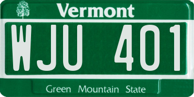 VT license plate WJU401