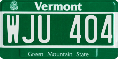 VT license plate WJU404