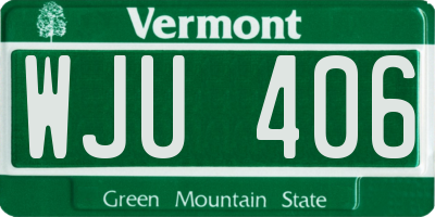 VT license plate WJU406