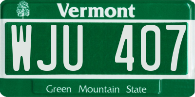 VT license plate WJU407