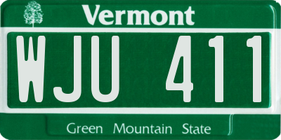 VT license plate WJU411