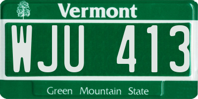 VT license plate WJU413