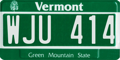 VT license plate WJU414