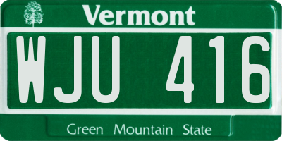 VT license plate WJU416