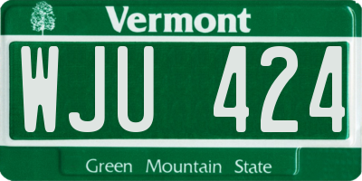 VT license plate WJU424