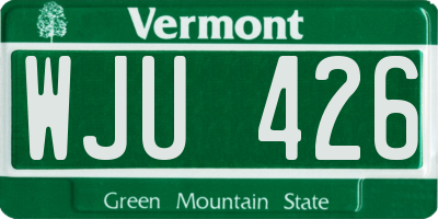 VT license plate WJU426