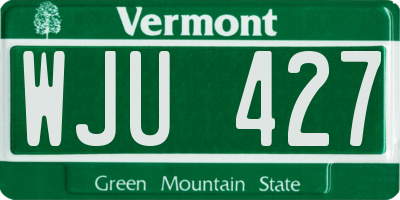 VT license plate WJU427
