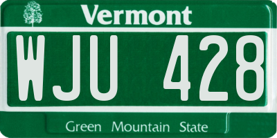 VT license plate WJU428