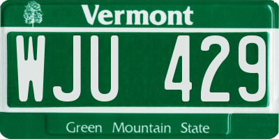 VT license plate WJU429