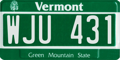 VT license plate WJU431