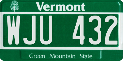 VT license plate WJU432