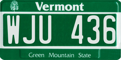 VT license plate WJU436