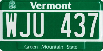 VT license plate WJU437