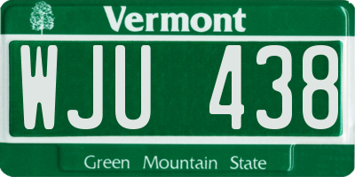 VT license plate WJU438