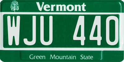 VT license plate WJU440