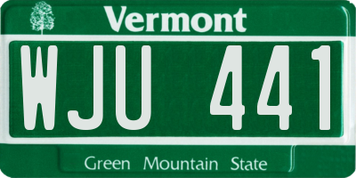 VT license plate WJU441