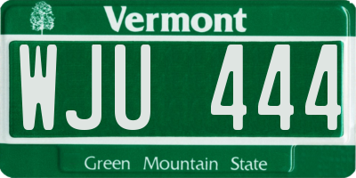 VT license plate WJU444