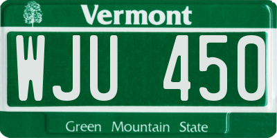 VT license plate WJU450