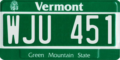 VT license plate WJU451