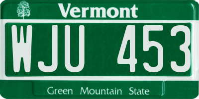 VT license plate WJU453