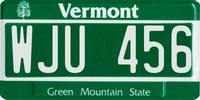 VT license plate WJU456