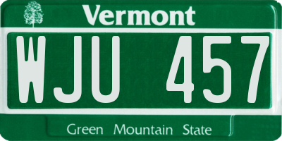 VT license plate WJU457