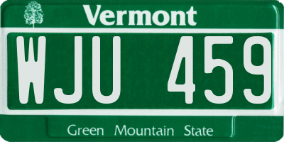 VT license plate WJU459
