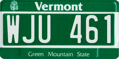 VT license plate WJU461