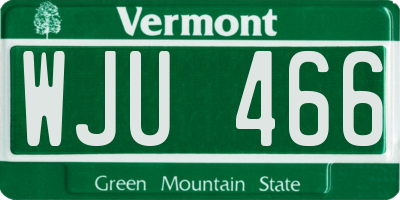 VT license plate WJU466