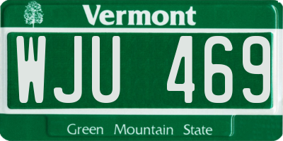 VT license plate WJU469