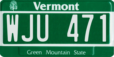 VT license plate WJU471
