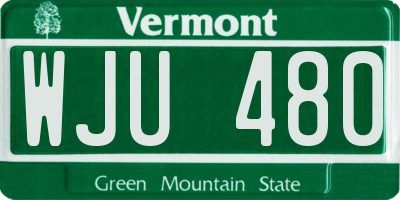VT license plate WJU480