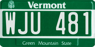 VT license plate WJU481