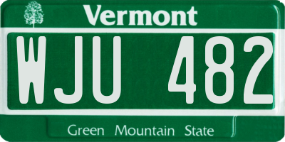 VT license plate WJU482