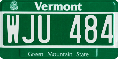 VT license plate WJU484