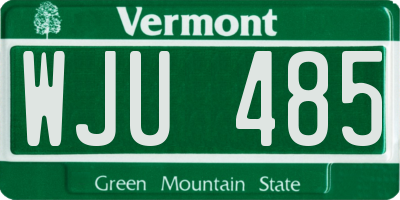 VT license plate WJU485