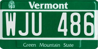 VT license plate WJU486