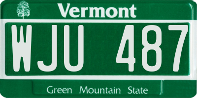 VT license plate WJU487